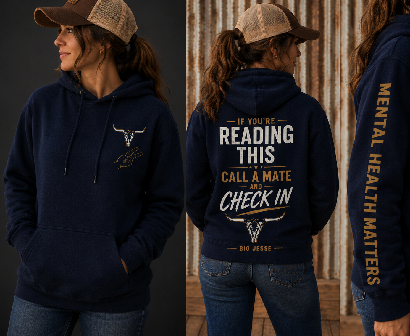 "Check In" Ladies Hoodie | Mental Health Awareness | Big Jesse