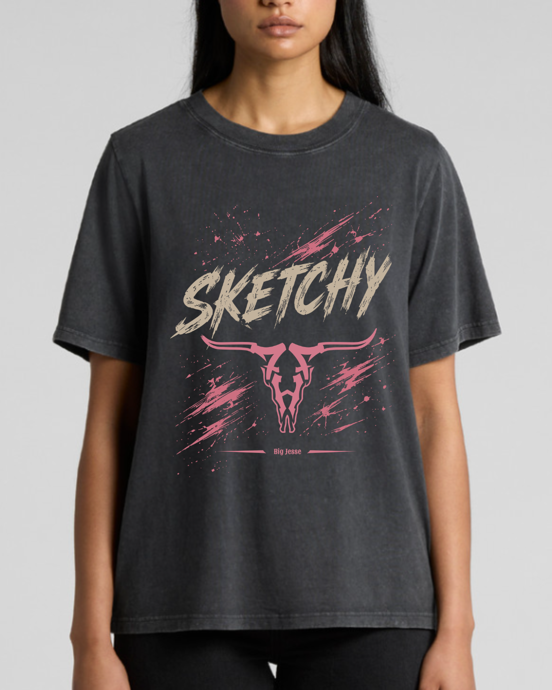 Sketchy Ladies T-Shirt | Combed Cotton | Women's Fit | Big Jesse