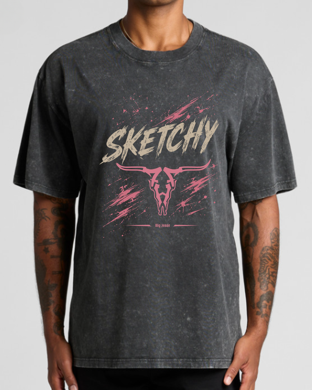Sketchy Mens T-Shirt | Combed Cotton Graphic Tee | Big Jesse