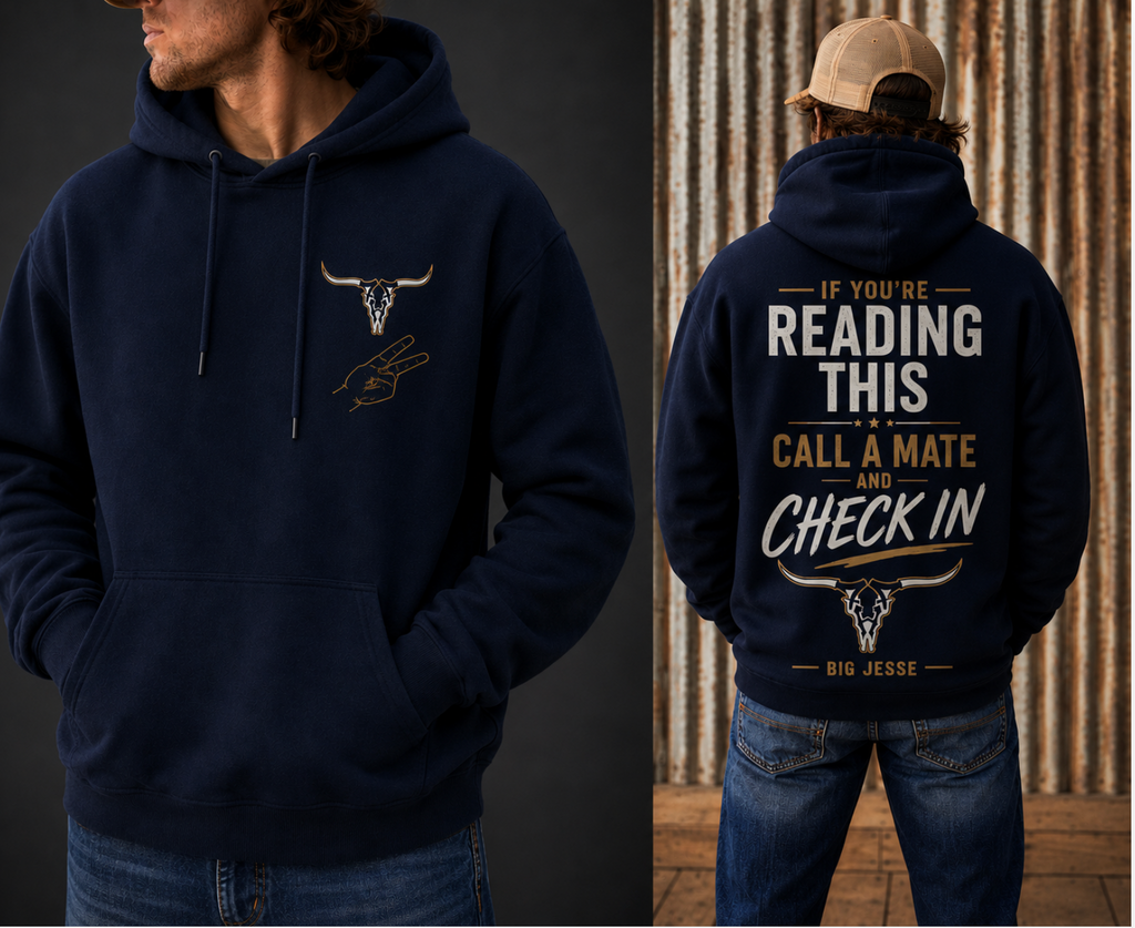 "Check In" Mens Hoodie | Mental Health Awareness | Big Jesse