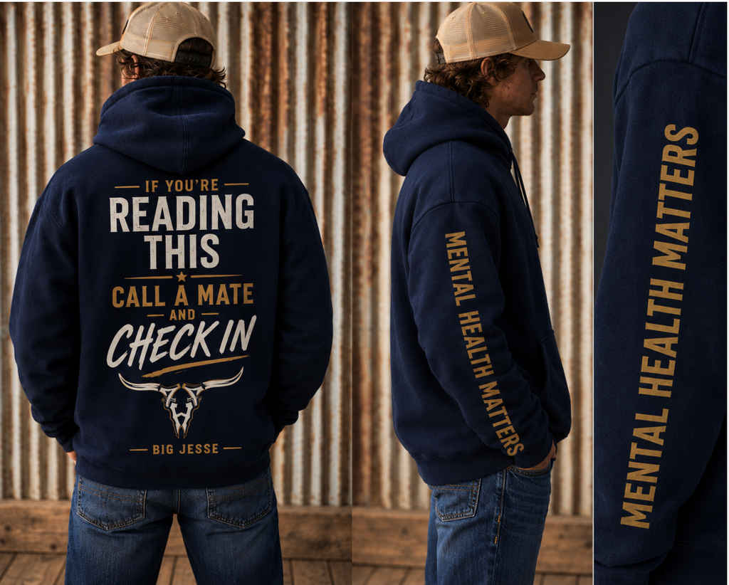 "Check In" Mens Hoodie | Mental Health Awareness | Big Jesse