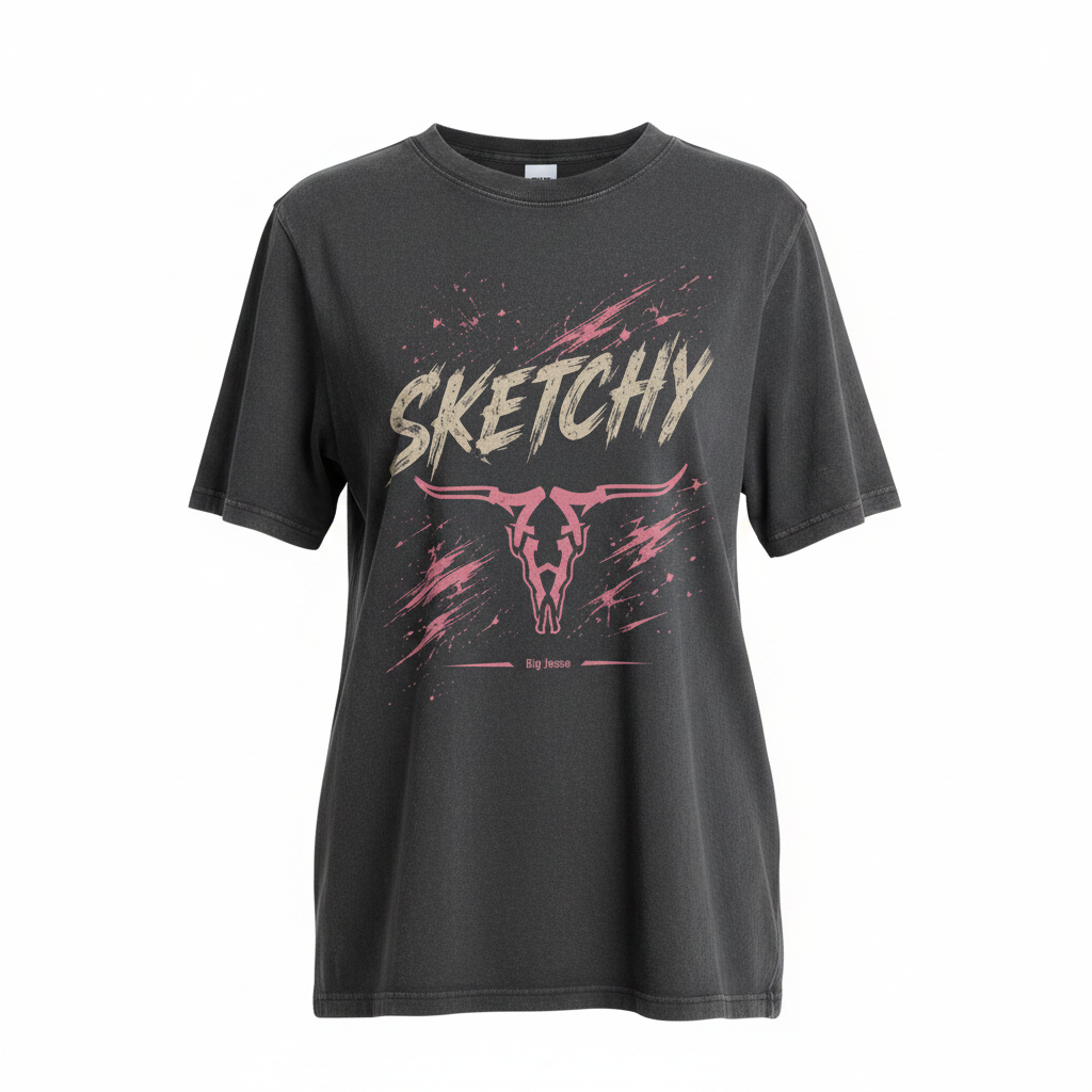 Sketchy Ladies T-Shirt - White Background
